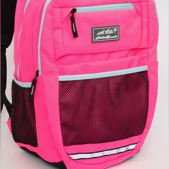 Eddie Bauer Girls Pink School Backpack Durable Adventurer  Large Book Bag 17.5” - Picture 3 of 3
